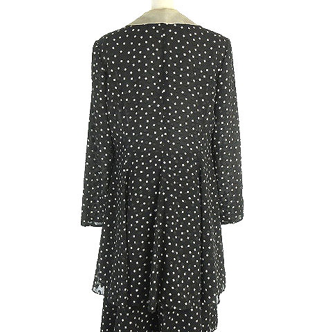 ハナエモリ HANAE MORI セットアップ ドット 総柄 ロングブラウス 長袖  