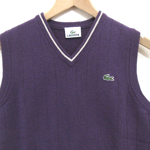 ラコステ LACOSTE 美品 ニット ベスト カシミヤ混 Vネック プル