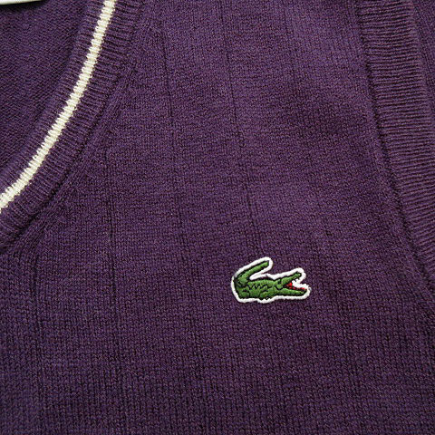 ラコステ LACOSTE 美品 ニット ベスト カシミヤ混 Vネック プル