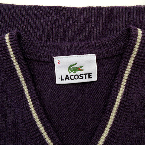 ラコステ LACOSTE 美品 ニット ベスト カシミヤ混 Vネック プル