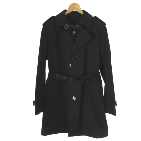 バーバリーブラックレーベル ダブルトレンチコート Mサイズ 黒 定番  