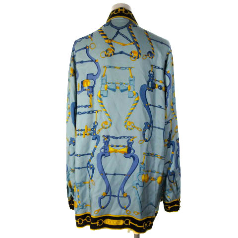 グッチ GUCCI ヴィンテージ ホースビット柄 シルク100％ シャツ 