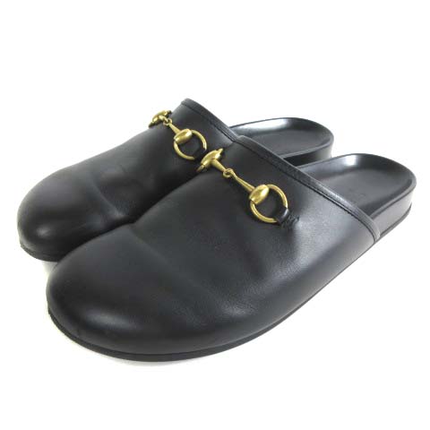 グッチ GUCCI 481572 ホースビット サボ スリッパ サンダル レザー 