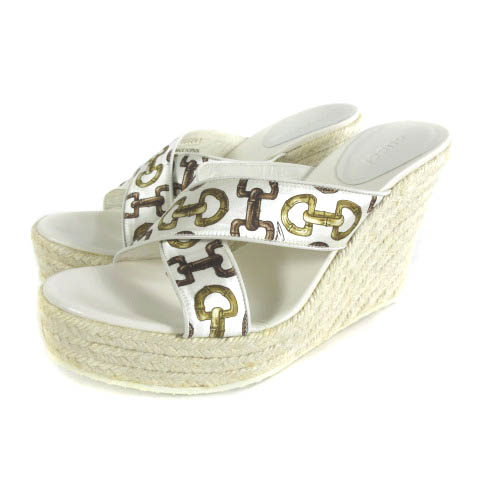 グッチ GUCCI 155041 ビット プリント サテン エスパドリーユ 