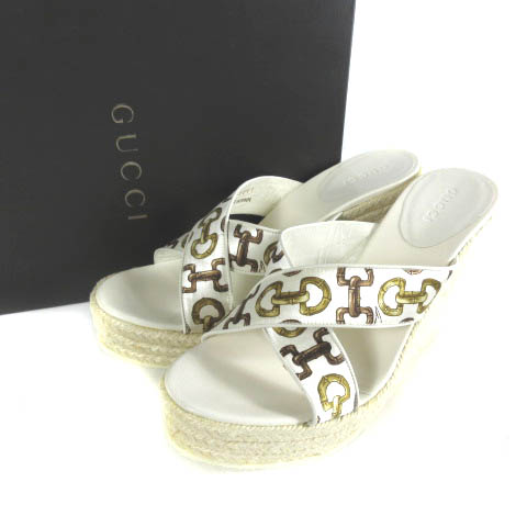 グッチ GUCCI 155041 ビット プリント サテン エスパドリーユ 