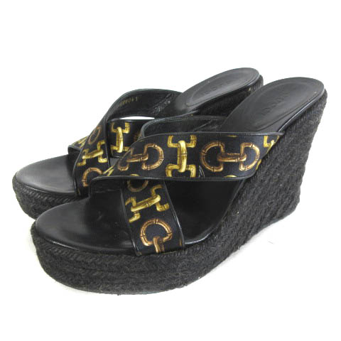 グッチ GUCCI 155041 ビット プリント サテン エスパドリーユ 