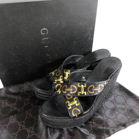 グッチ GUCCI 155041 ビット プリント サテン エスパドリーユ 