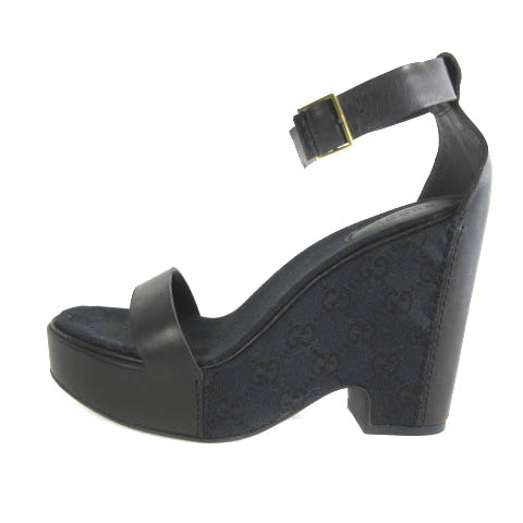 GUCCI グッチ　バックストラップ　サンダル　サイズ37C ブラック GUCCI グッチバックストラップサンダルサイズ37C ブラック
