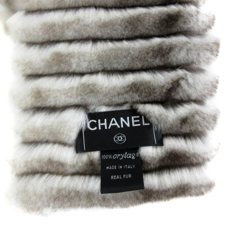 シャネル CHANEL オリラグ100％ ラビットファー ココマーク マフラー 