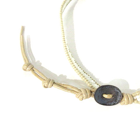 チャン ルー CHAN LUU ブレスレット ラップブレス 5連 ビジュー 白 