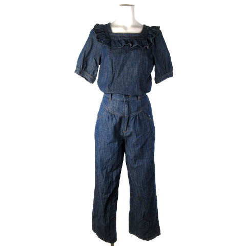 シーバイクロエ SEE BY CHLOE パンツ セットアップ デニム 半袖 フリル  