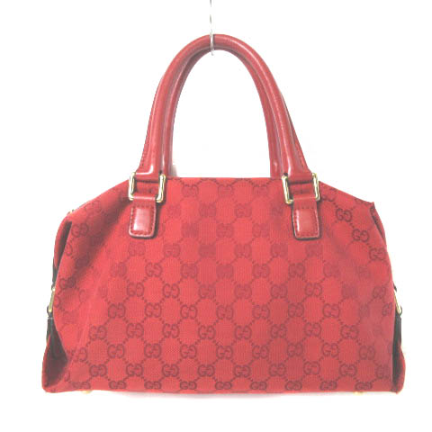 GUCCI グッチ ハンドバッグ ミニボストンバッグ GGキャンバス 赤
