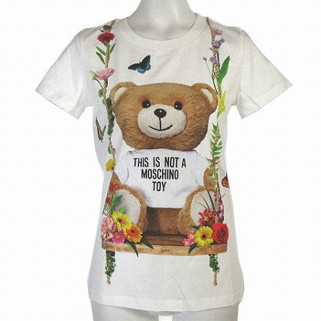 モスキーノ MOSCHINO Tシャツ カットソー 半袖 プリント くま クマ 