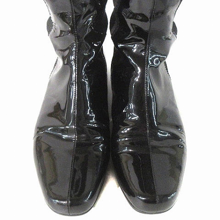 バリー BALLY ロングブーツ ジョッキー サイドゴア エナメル TUSCANIA 