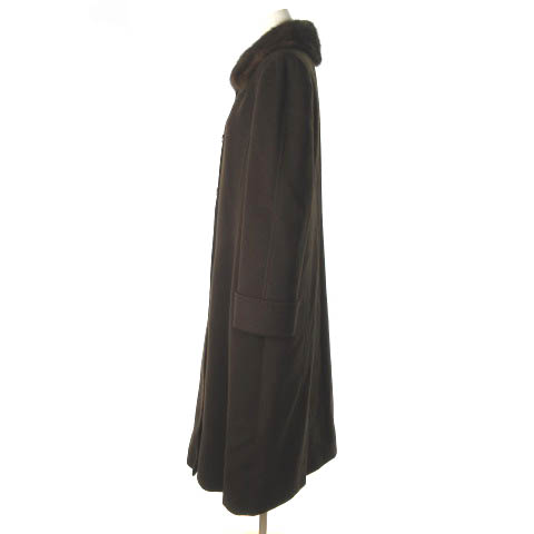 レリアン Leilian ロングコート カシミヤ100 ミンクファー 2WAY 
