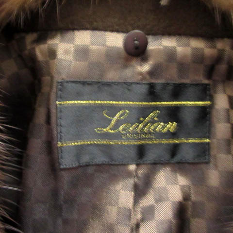 レリアン Leilian ロングコート カシミヤ100 ミンクファー 2WAY 