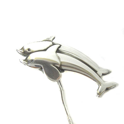Georg Jensen ジョージジェンセン イルカ 貝 海 アンティーク ブローチ 312
