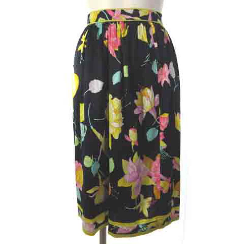 レオナール LEONARD 美品 FASHION ファッション ひざ丈 スカート 花柄  