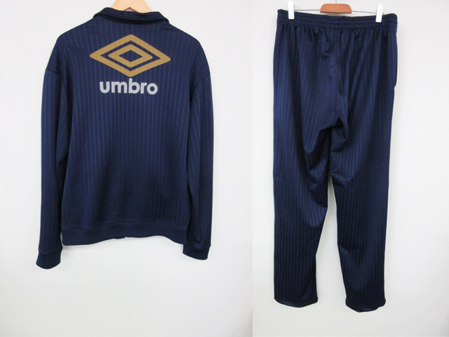 アンブロ UMBRO ジャージセットアップ ネイビー×シルバー ロゴ バック 