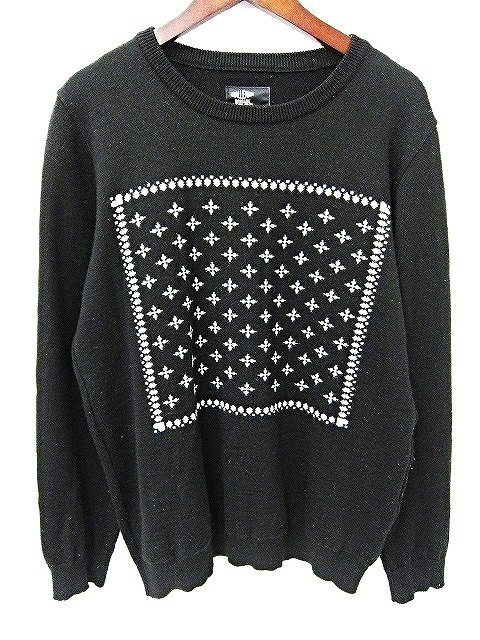 チャレンジャー Challenger セーター L 黒 白 ブラック ホワイト