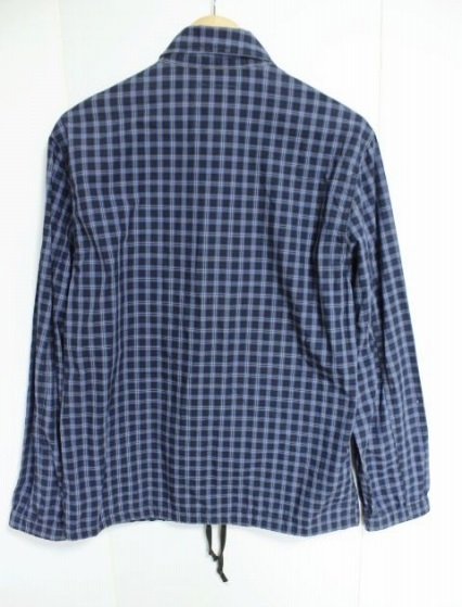 ステューシー STUSSY チェック ジャケット L 紺 ネイビー コットン 綿 