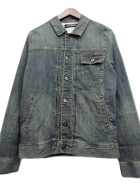 ジャックローズ Jackrose Used加工 デニムジャケット Gジャン 長袖 L