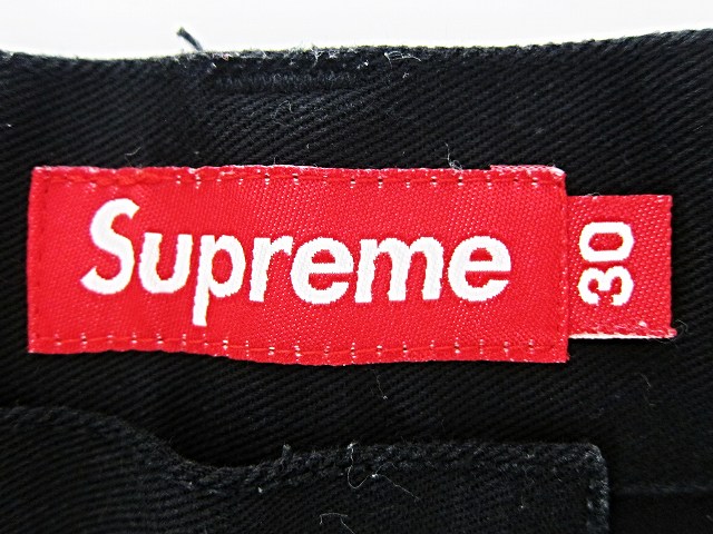 シュプリーム SUPREME ハーフ チノパンツ 黒 ブラック 30 無地
