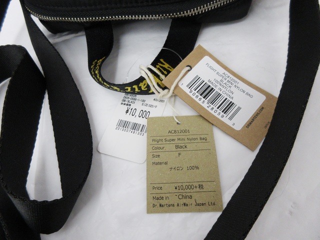 未使用品 ドクターマーチン DR.MARTENS FLIGHT SUPER MINI NYLON BAG 