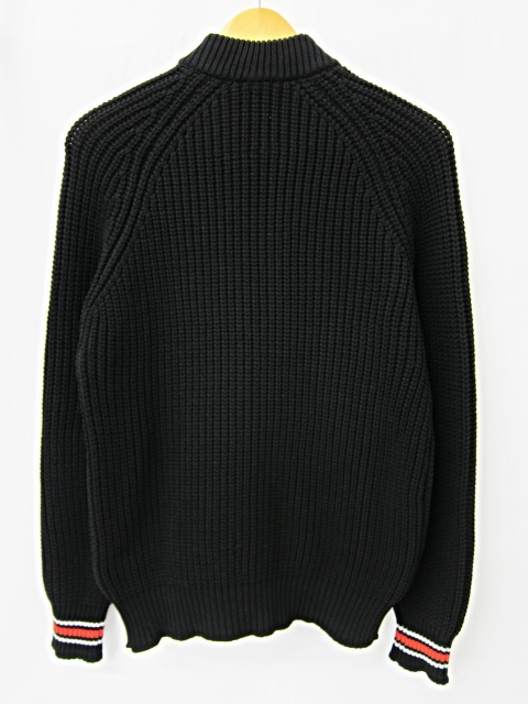 ディーゼル DIESEL ライン ニットブルゾン 黒 ブラック M 無地 