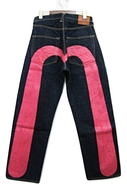 エヴィス EVISU Lot2000 No2 ピンクカモデニムパンツ インディゴブルー  