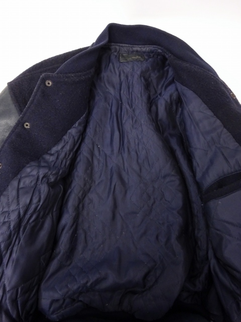 メンズバツ MEN'S BA*TSU ロゴ刺繍スタジアムジャンパー スタジャン 紺