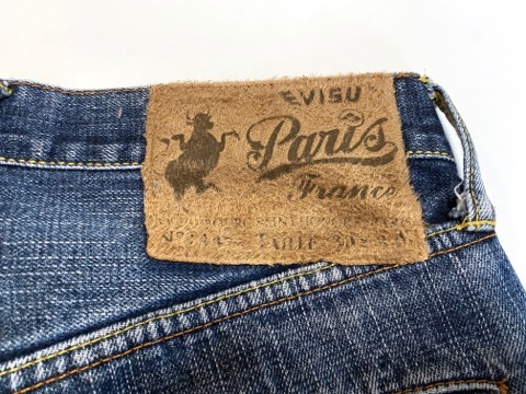 エヴィス EVISU デニムパンツ 30×34 ライトブルー 青 綿100