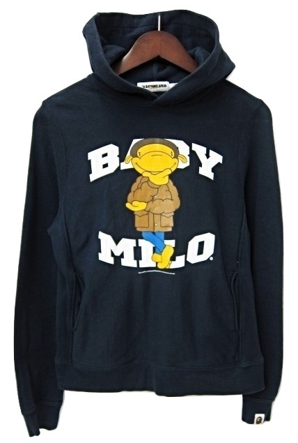 アベイシングエイプ A BATHING APE BABY MILO パーカー 紺 ネイビー XS 