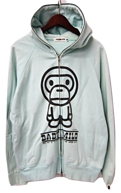 アベイシングエイプ A BATHING APE BABY MILO パーカー 水色 ライト  