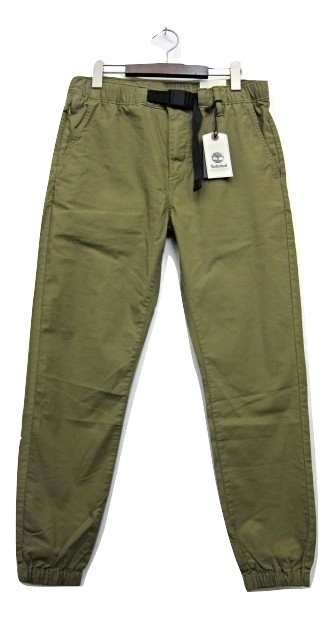 未使用品 ティンバーランド Timberland 未使用品 スリムテーパード ジョガーパンツ カーキ W31 綿混 ストレッチ ジップフライ パッチ メンズ 086 ベクトルパーク