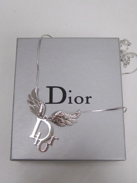 クリスチャンディオール Christian Dior シルバー ネックレス 羽根 