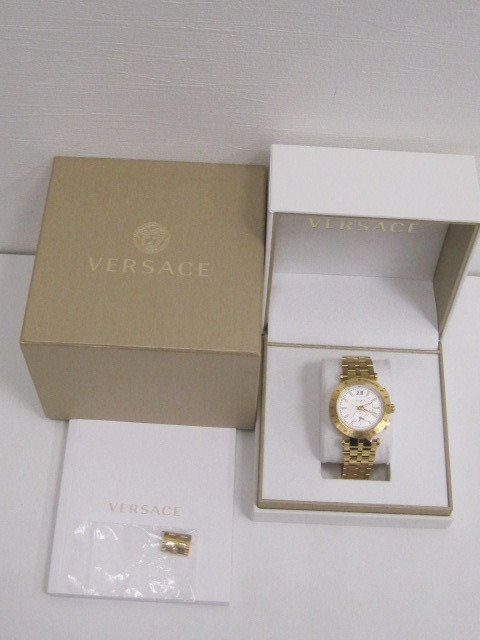 ヴェルサーチ ヴェルサーチェ Versace メンズ腕時計 シルバー文字盤 ゴールド ファッションウォッチ メンズ 087 ベクトルパーク