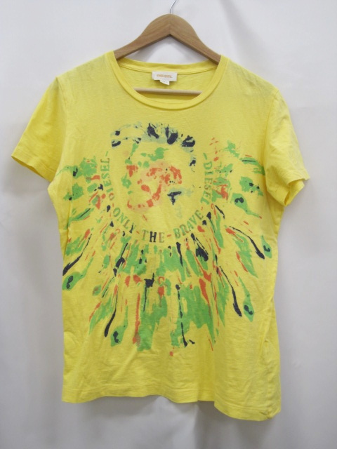 ディーゼル Diesel Tシャツ 黄色 サイズl トップス 綿 コットン100 イエロー メンズ レディース 087 ベクトルパーク