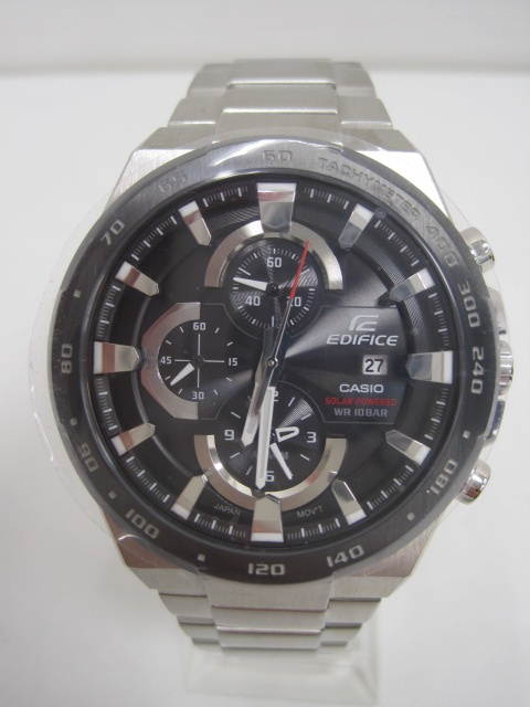 未使用品 エディフィス EDIFICE EFR-541 5273 ソーラー腕時計 ブラック 
