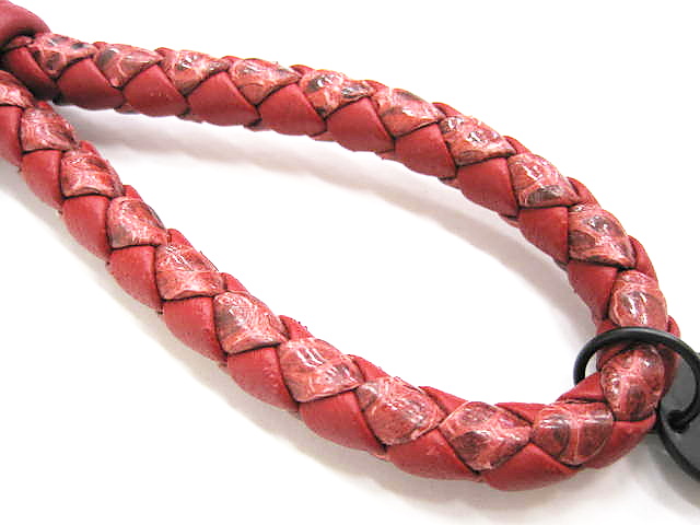 ボッテガヴェネタ BOTTEGA VENETA キーリング レッド 赤 レザー 
