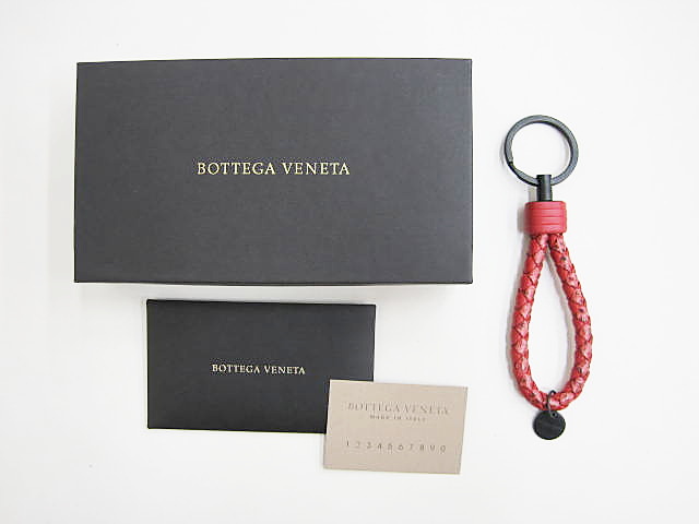 ボッテガヴェネタ BOTTEGA VENETA キーリング レッド 赤 レザー 