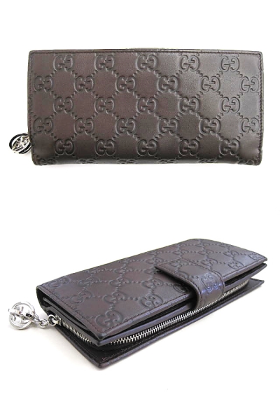 グッチ GUCCI グッチシマ 2つ折り長財布 ブラウン 233024 ウォレット 
