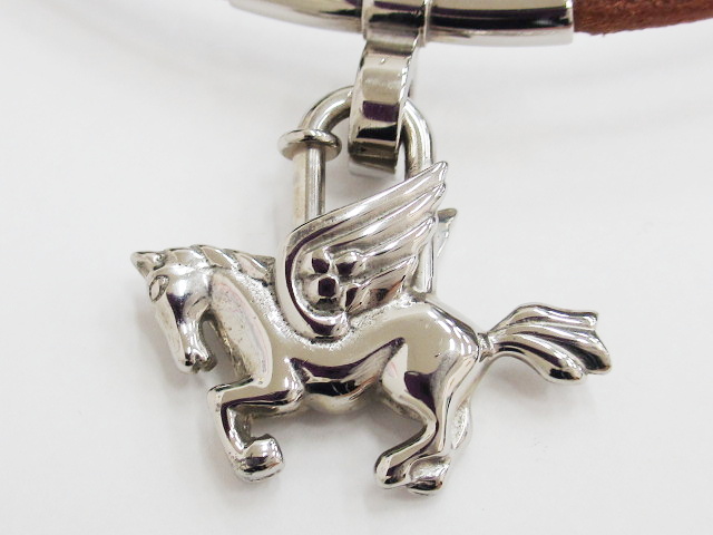 エルメス HERMES ペガサス カデナ チョーカー ネックレス ブラウン 