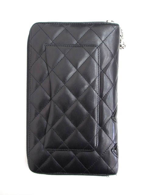 シャネル CHANEL カンボンライン ラウンドファスナー 長財布 トラベル 