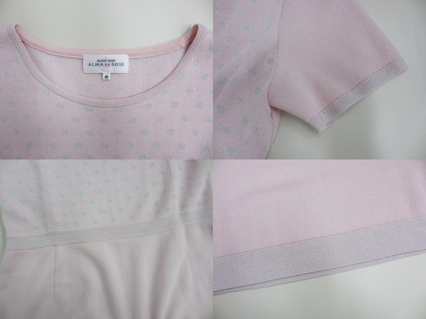 ハナエモリ HANAE MORI アルマアンローズ ALMA EN ROSE ドット柄 半袖 