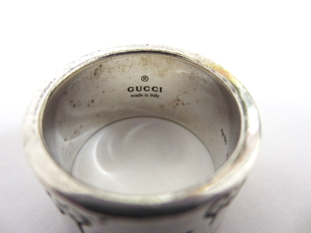 グッチ GUCCI ゴースト リング 17号 シルバー 925 GG柄 スカル