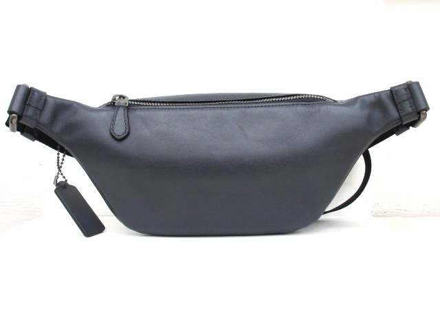 コーチ COACH ウォーレン ミニ ベルトバッグ ブルー系 376 美品 ホース 