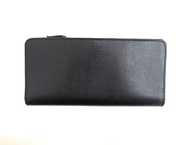 バリー BALLY 2つ折り 長財布 ブラック×ピンクベージュ MABIN-LG LUN 