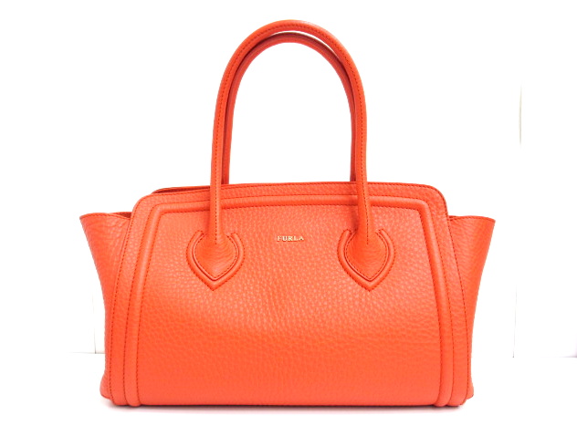 フルラ FURLA カレッジ トートバッグ ハンドバッグ オレンジ かばん 