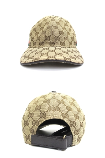 グッチ GUCCI オリジナルGGキャンバス ベースボール キャップ L 